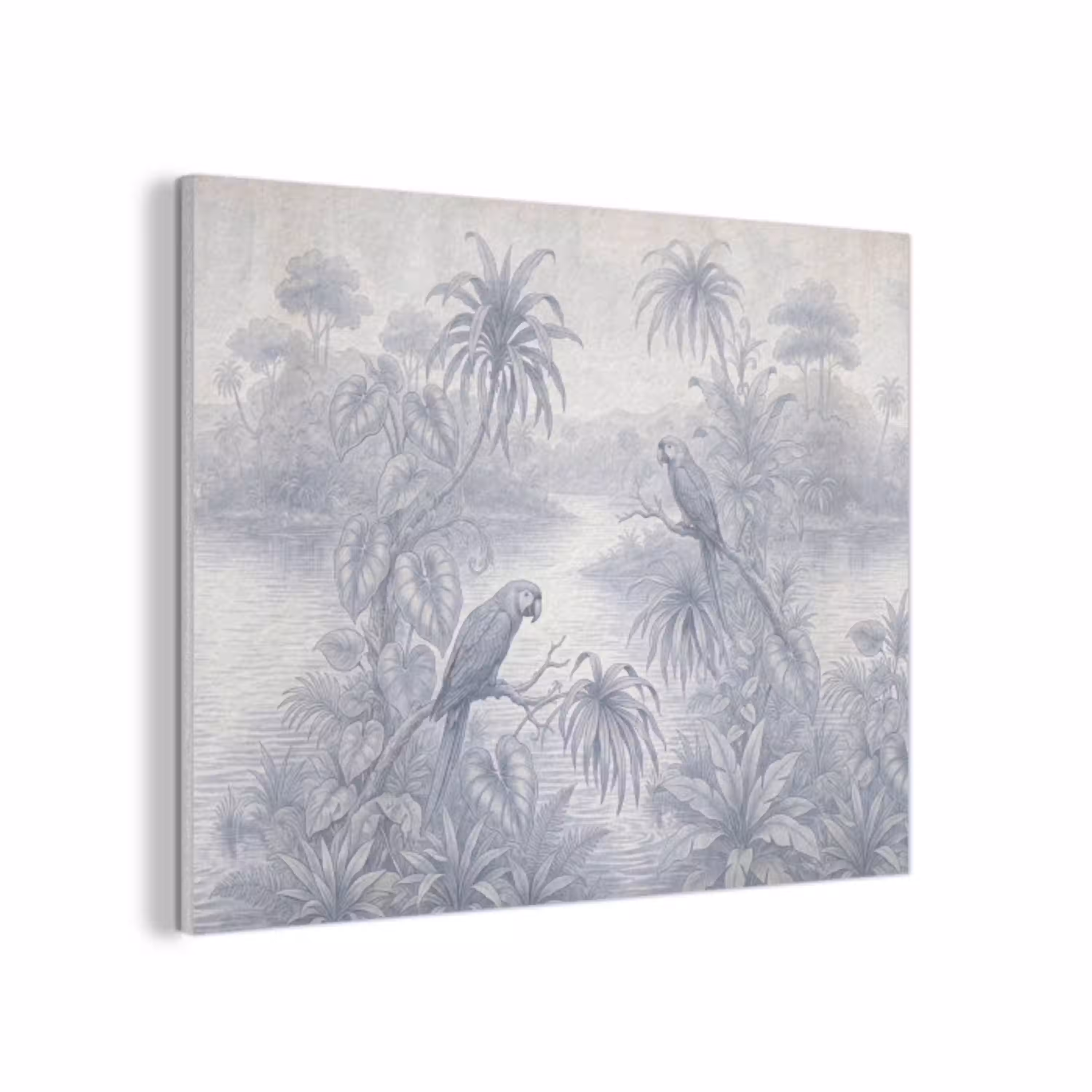 Vogel - Rivier - Tropisch - Illustratie - Blauw PET vilt klein -3d