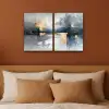 Abstract - Grijs - Goud - Modern Canvas - Meerluiken 2 luik klein -sfeer2