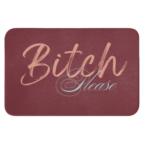 Bitch please - Rood - Blauw Badmat klein -3d