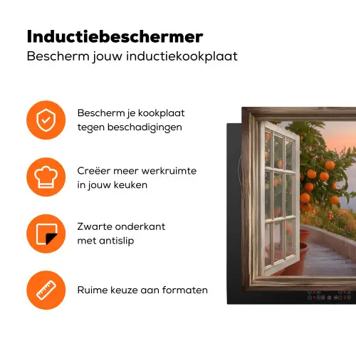 Doorkijk - Uitzicht - Meer - Landschap Inductie beschermer vinyl 3mm klein -zzzzzzz-td-ups