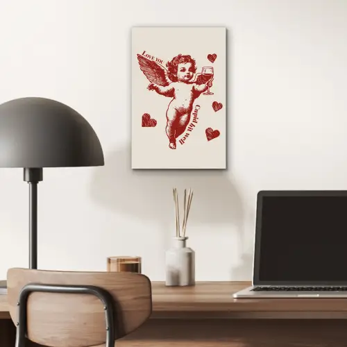 Cupido - Hartjes - Rood - Klassiek aluminium wit klein -sfeer5