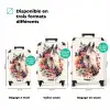Wit paardenhoofd omringd door bloemen en vlinders NBS - Handbagage koffer - Kinderen Unisex middel zzzzzzVergelijking_3FR