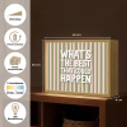 What's the best that could happen - Strepen - Groen - Roze Light Box met batterij (Wandlamp) middel -USP_websiteoverzichtDE