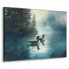 Bos - Water - Eenden - Mistig Textielframe zwart klein -3d