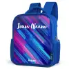 Neon - Strepen - Abstract - Blauw - Roze Kinderrugzak - Blauw middel -schuin