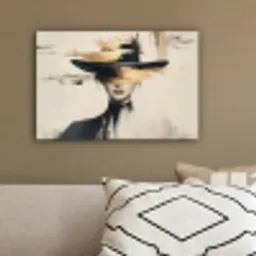 Vrouw - Hoed - Verf canvas 2cm klein -sfeer3