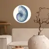 Blauw - Schelp - Spiraal Wandcirkel behangsticker klein -sfeer1