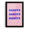 Daddy's - Blauw - Blokletters fotolijst zwart zonder passe partout klein -3d