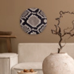 Slangenleer - Patroon - Beige Wandcirkel kunststof plaat 5mm dik klein -sfeer1