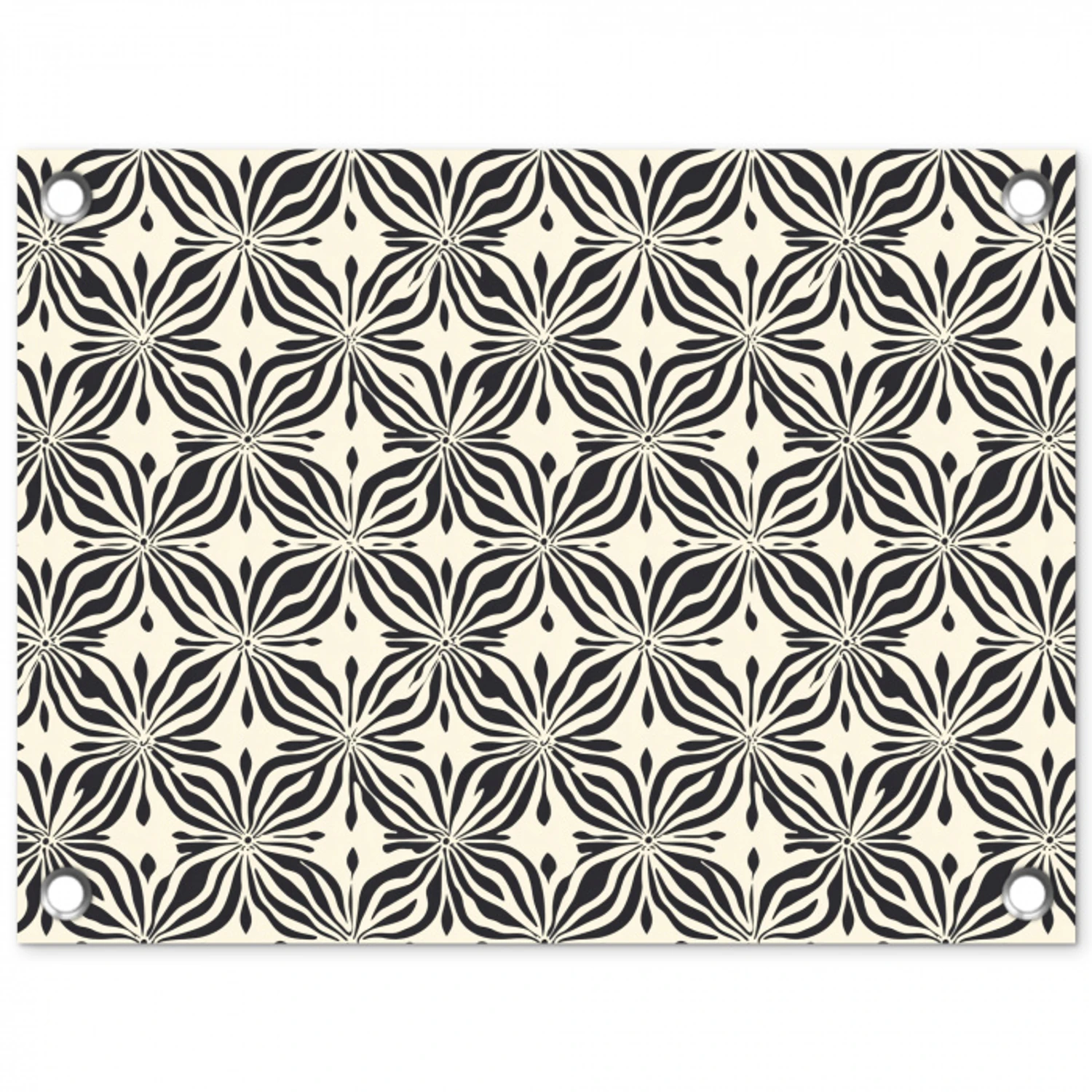 Grafisch - Patroon - Zwart tuinposter los doek klein 239 -3d