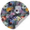 Pastel - Viooltjes - Groen - Patroon Wandcirkel behangsticker klein 186 -3d