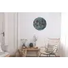 Wereldkaart - Denim - Textiel Wandcirkel aluminium klein -woonkamer