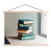 Stapel - Boeken - Groen - Daglicht textielposter latten blank klein -3d