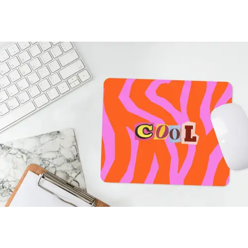 Zebraprint - Grafisch - COOL - Oranje muismat rubber klein -witbureau