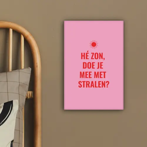 Roze - Zon - Quote canvas 2cm klein -sfeer3