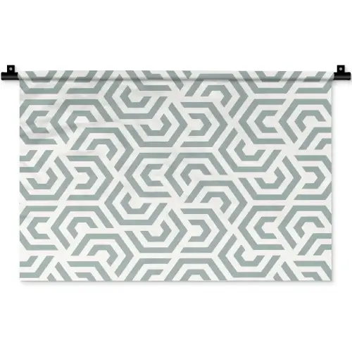 Design - Lijn - Patroon - Groen Wandkleed katoen klein 269 -zz3d
