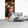 Portret - Vrouw - Bloemen fotobehang vinyl groot -slaapkamer