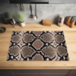 Slangenprint - Python - Bruin Inductie beschermer vinyl 3mm klein -sfeer5