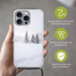 Fijnsparren - Sneeuw - Winter - Landschap - Stilte Hoesje iPhone 16 Pro Max met koord klein -sfeer2_NL