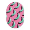 Bananen - Patroon - Blauw - Roze Wandcirkel Ovaal Forex klein -3d