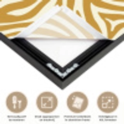 Zebra - Klassiek - Oker - Geel Textielframe zwart klein 947 -USP_feed_closeupNL