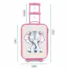 Olifant tekening tegen een beige achtergrond Kinderkoffer - Roze klein -productfoto_formaten