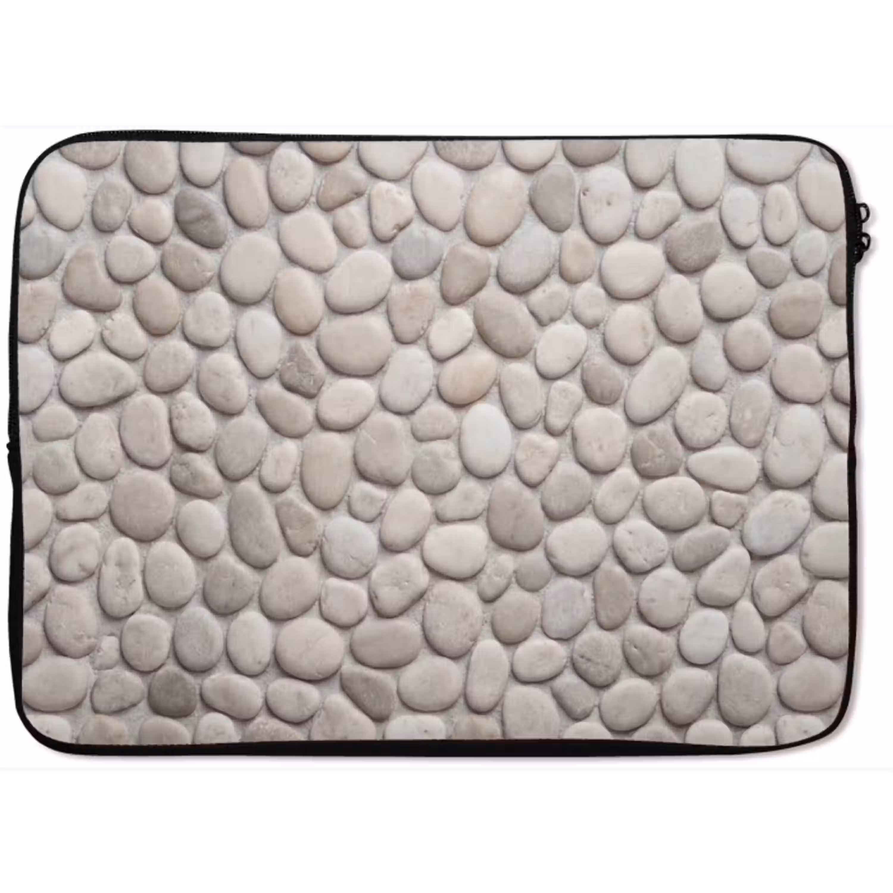 Steen - Kiezel - Natuur - Minimalistisch - Beige laptophoes neopreen klein -zkaufland3dotto