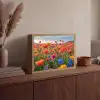 Bloemen - Klaprozen - Kleurrijk - Natuur Light Box met batterij (Wandlamp) middel -sfeer2