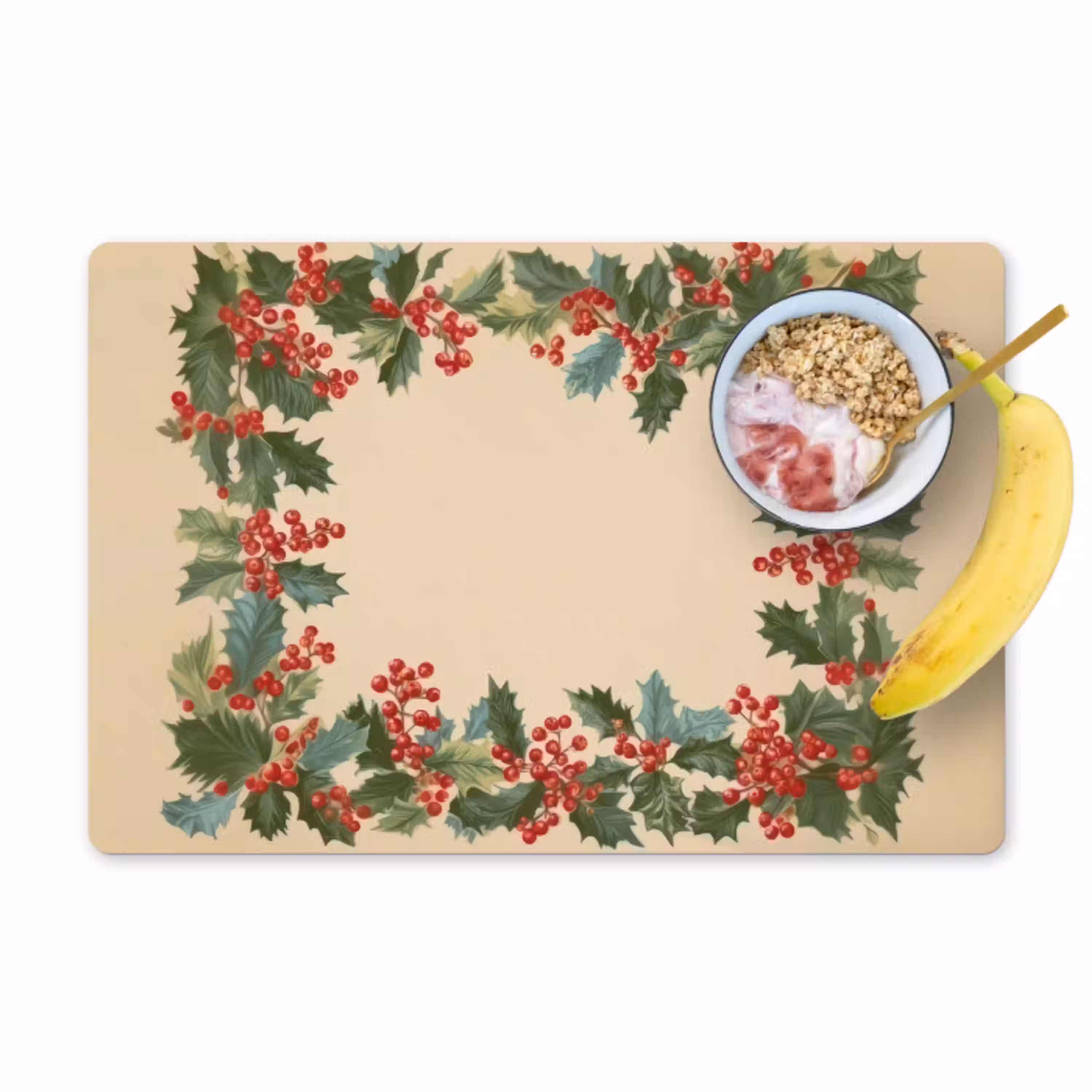 Hulstrand - Bessen - Beige Placemat vinyl groot -zzzproduct_Kitchenyeah-website