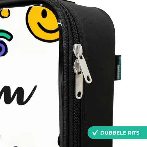 Smiley - Hartje - Ster Kinderkoffer - Zwart klein -rits_NL