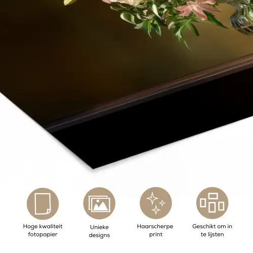 Glazen - Bloemen - Boeket - Kleuren poster papier klein -closeup_NL