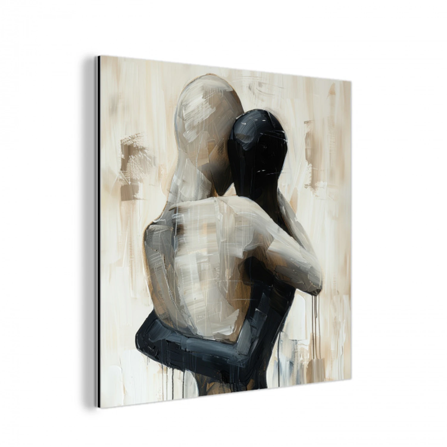Abstract - Liefde - Zwart wit - Modern aluminium wit klein -3d