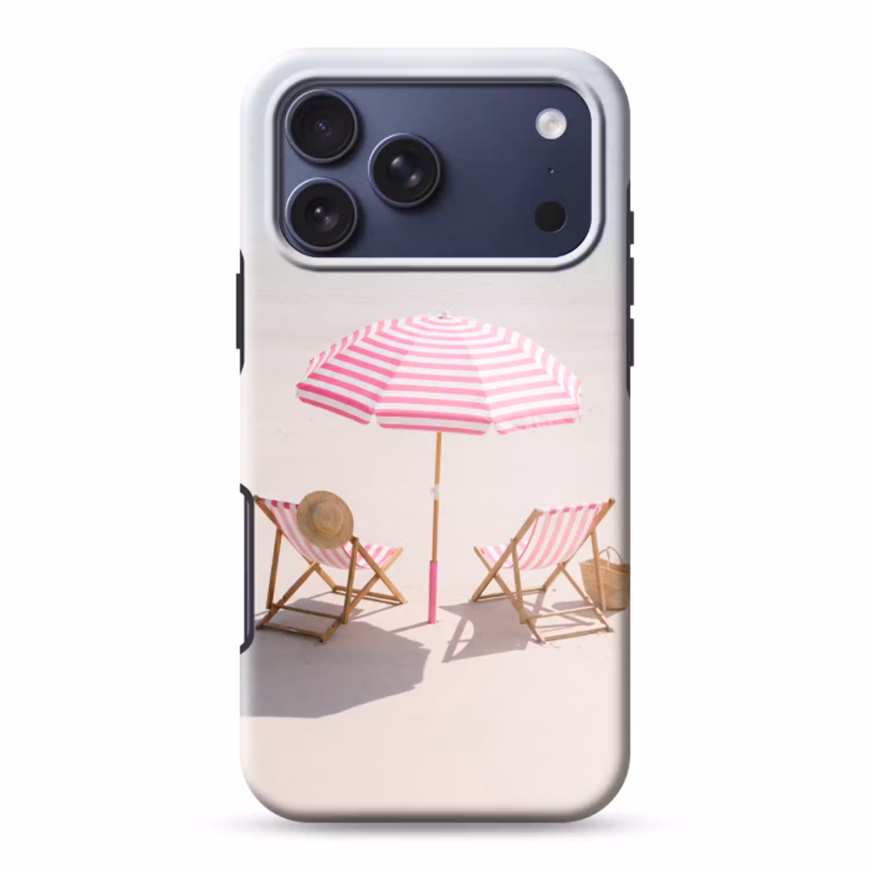 Strand - Parasol - Ligstoel - Zomer - Roze Toughcase MagSafe Apple iPhone 17 Pro Max klein -3d