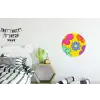 Bloemen - Illustratie - Kleurrijk Wandcirkel aluminium klein -kinderkamer