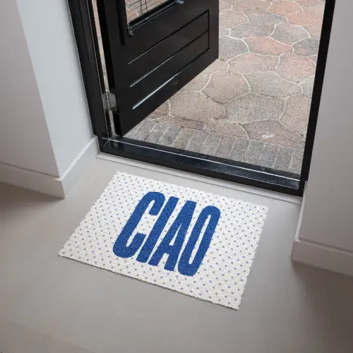 Ciao - Blauw - Stippen Deurmat klein -sfeer5