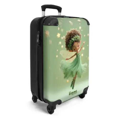 Fee in een groene jurk NBS - Handbagage koffer - Kinderen Unisex middel -productfoto_3d