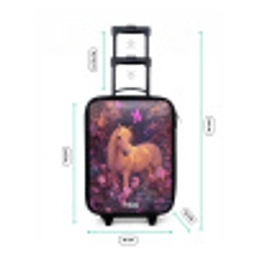 Paard - Bloemen - Paars - Vlinder Kinderkoffer - Zwart klein -productfoto_formaten