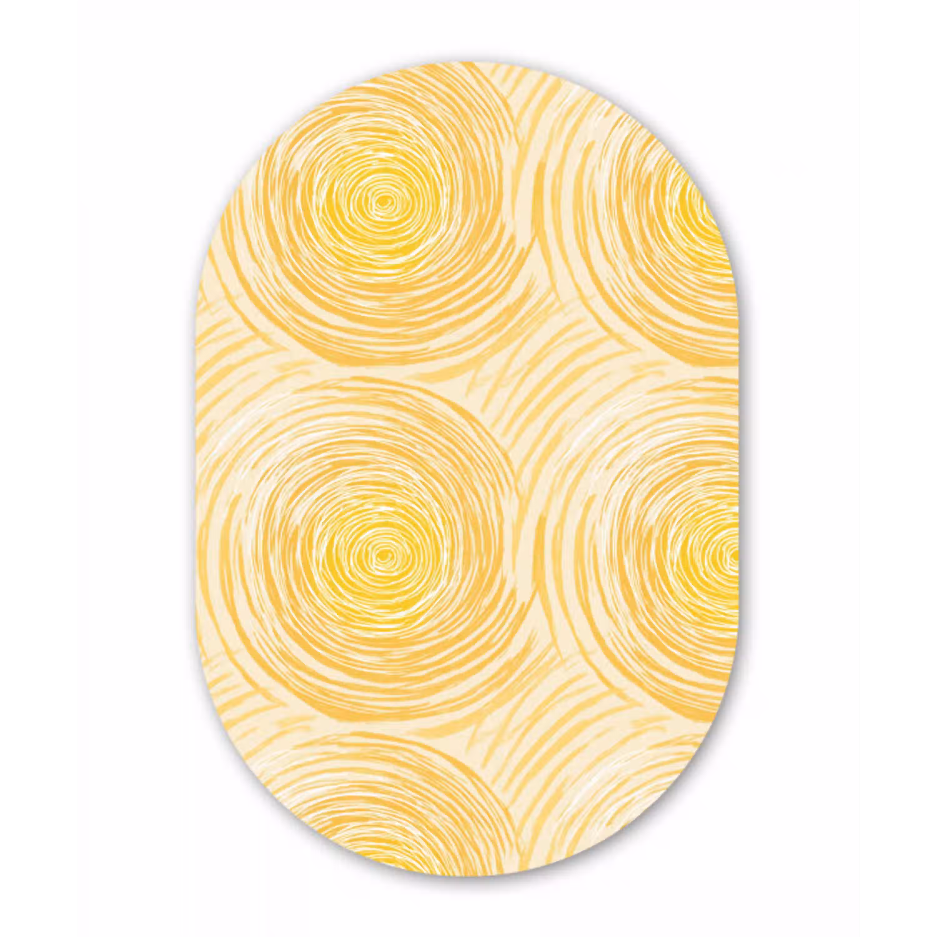 Cirkels - Abstract - Artistiek - Geel Wandcirkel Ovaal Aluminium middel 839 -3d