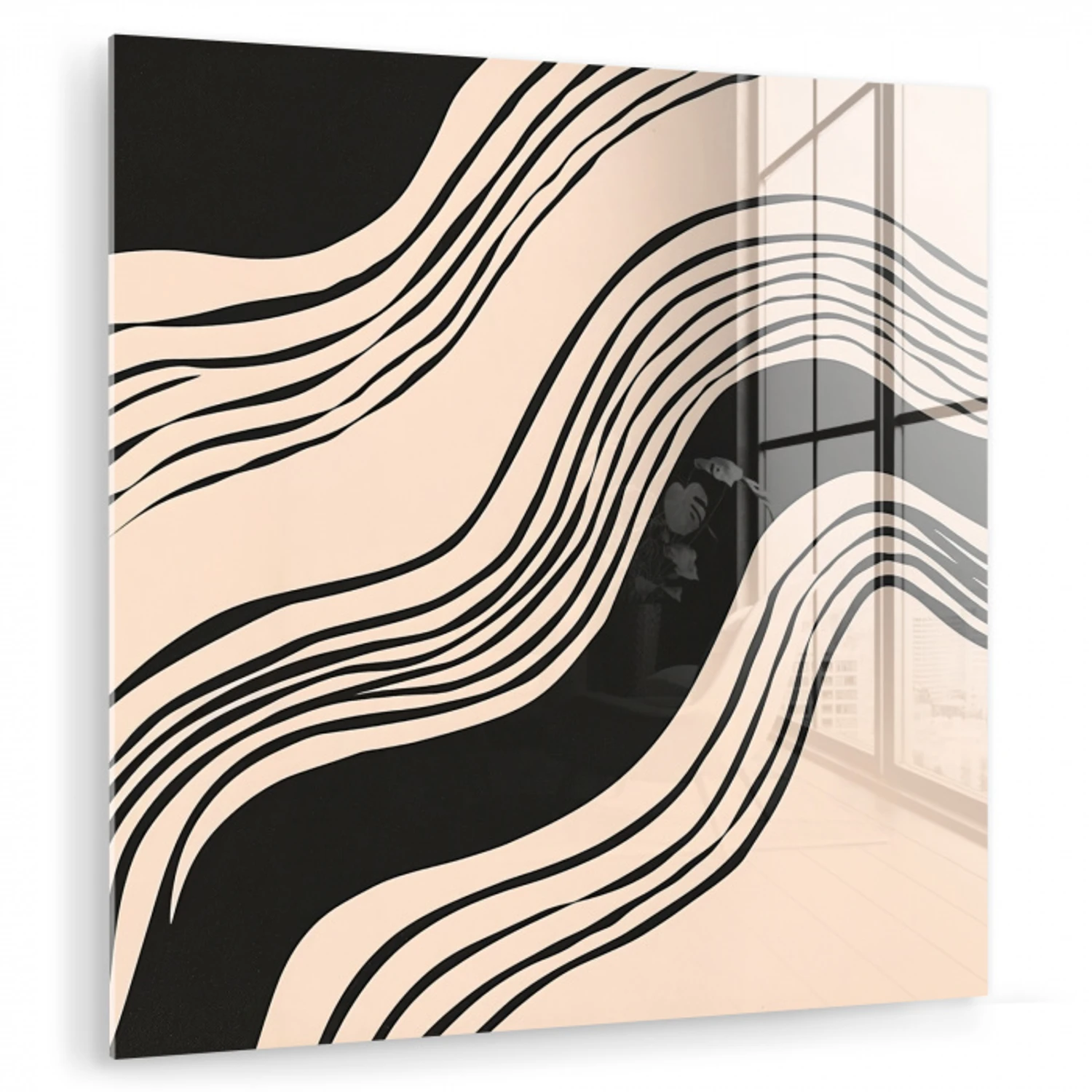Golven - Zwart - Zandkleur plexiglas 5mm klein -zzzproduct_nieuw
