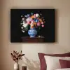 Rozen - Bloemen - Vaas - Boeket Textielframe zwart klein -sfeer1
