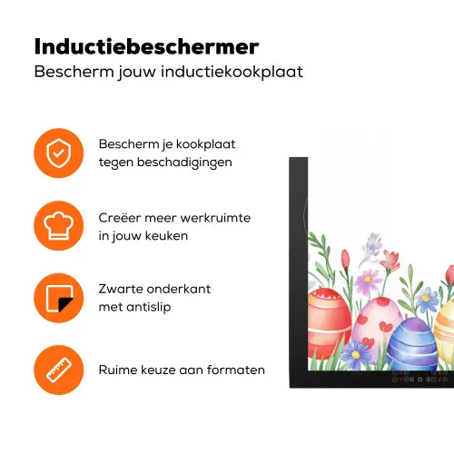 Bloementuin - Kleurrijk - Eieren Inductie beschermer vinyl 3mm klein -zzzzzzz-td-ups