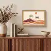Palmbomen - Abstract - Zon - Heuvels Light Box met kabel (Tafellamp) klein -sfeer2