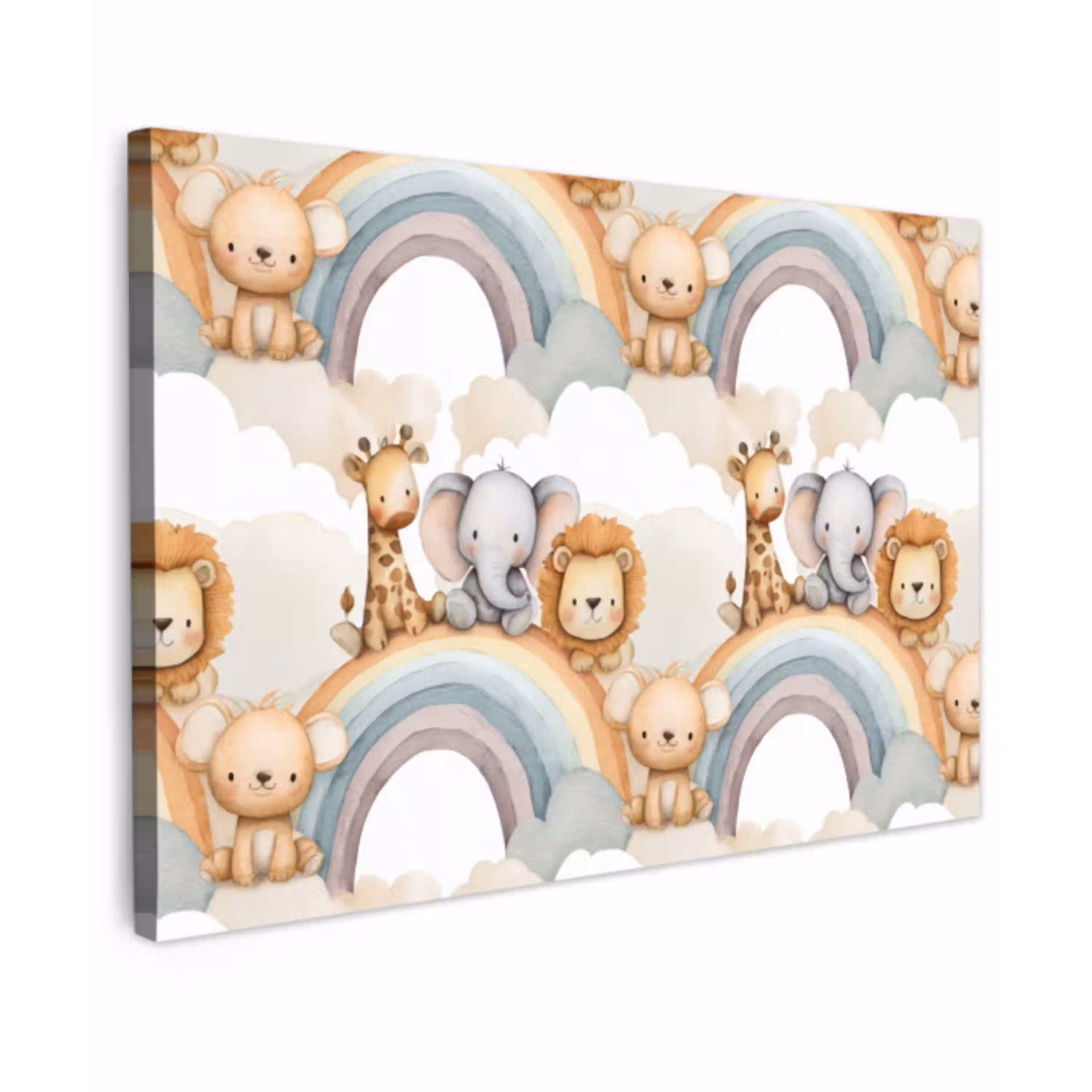 Safari - Regenboog - Kleurrijk canvas 2cm klein 34 -z3d