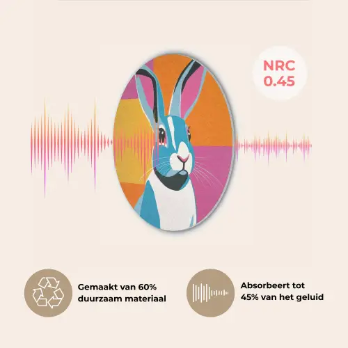 Haas - Kleurvakken - Oren - Roze Akoestische PET Vilt - Rond klein -USP_NL