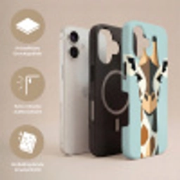 Giraffe - Illustratie - Bruin - Minimalistisch Toughcase MagSafe Apple iPhone 17 klein -USP_Lagen_DE