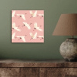 Modern - Kraanvogels - Roze aluminium wit klein 46 -sfeer2