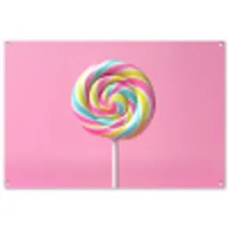 Lolly - Roze - Snoep - Zoet tuinposter los doek groot -3d