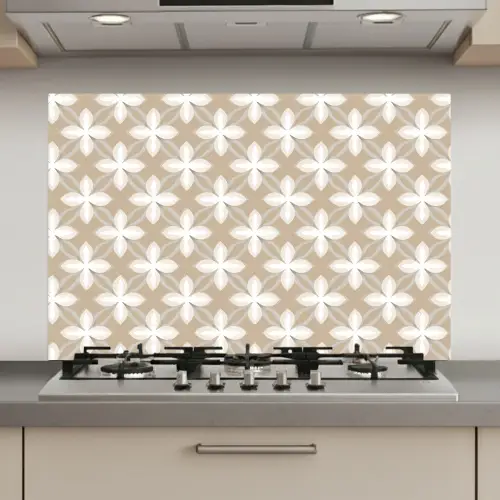 Patroon - Symmetrisch - Beige keuken achterwand spatscherm klein 900 -3d_website