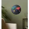 Wereldkaart - Edelstenen - Regenboog - Ruw Wandcirkel behangsticker klein -sfeer2