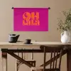 Oh la la - Roze - Oranje - Gestapelde letters Wandkleed katoen klein -sfeer6